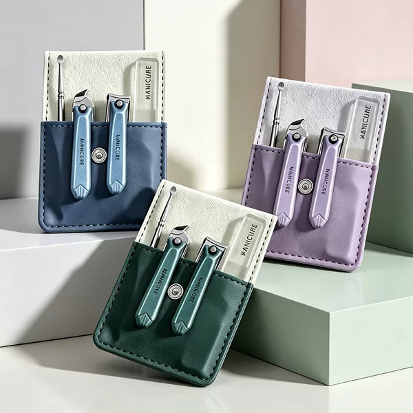 Wholesale Stainless Steel Nail Clippers Exquisite 4-Piece Set High-End Manicure Kit Portable Home Use Manicure Tools