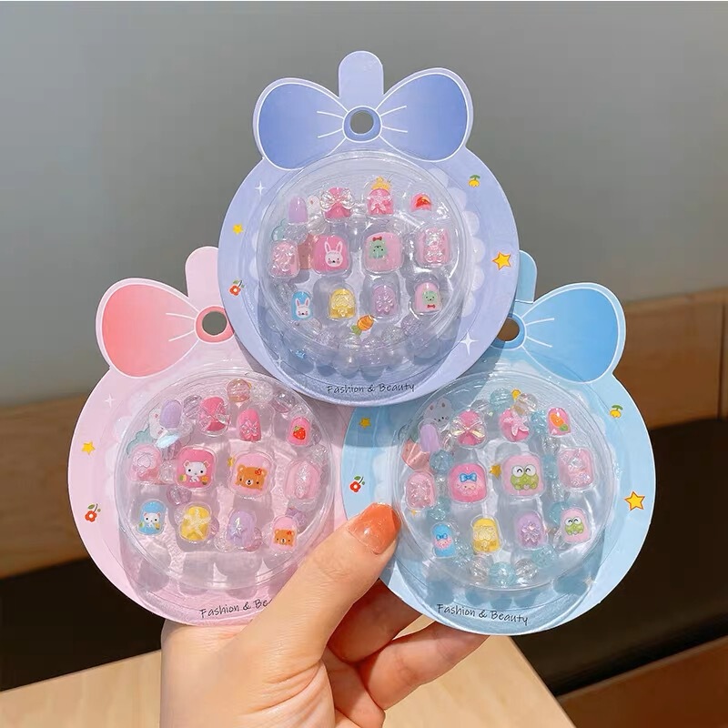 Children's Nail Wearable Short Transparent Handmade diy Nail Sticker Wearable Detachable Nail Patch Set Children's Nail Wearable Short Transparent Handmade diy Nail Sticker Wearable Detachable Nail Patch Set