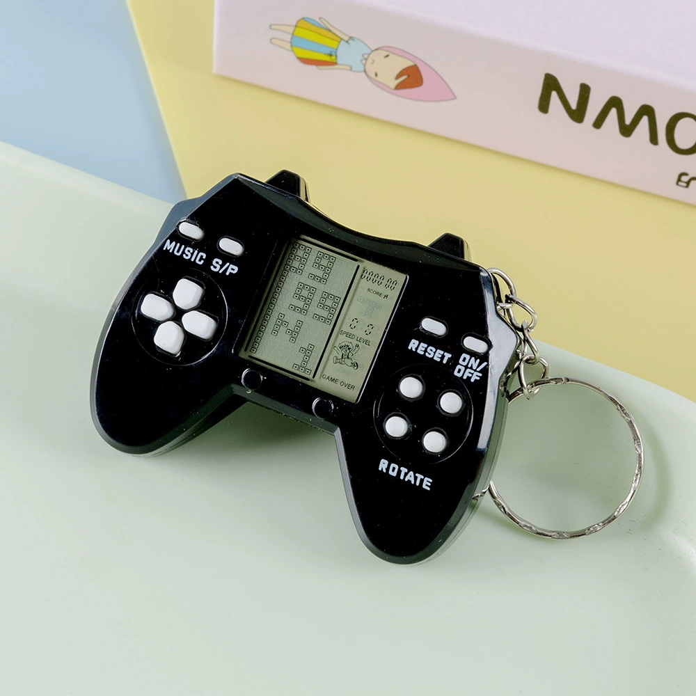 Mini Game Console Keychain, Tetris Handheld, Transparent/macarons, 26 Modes, 6.2×5×1.7 cm