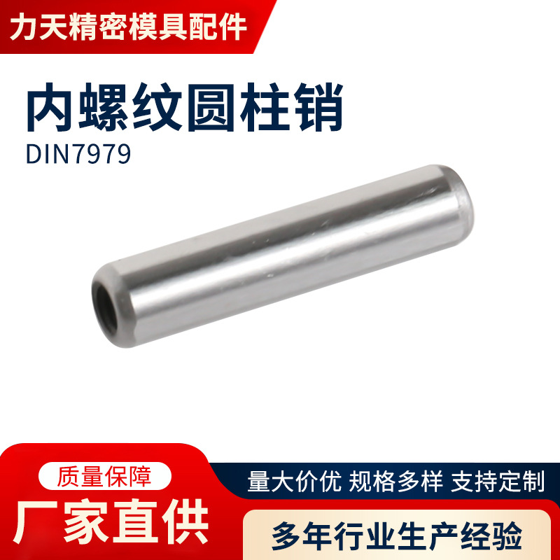 厂家直供内螺纹圆柱销DIN7979模具标准件带螺纹定位销圆柱销批发