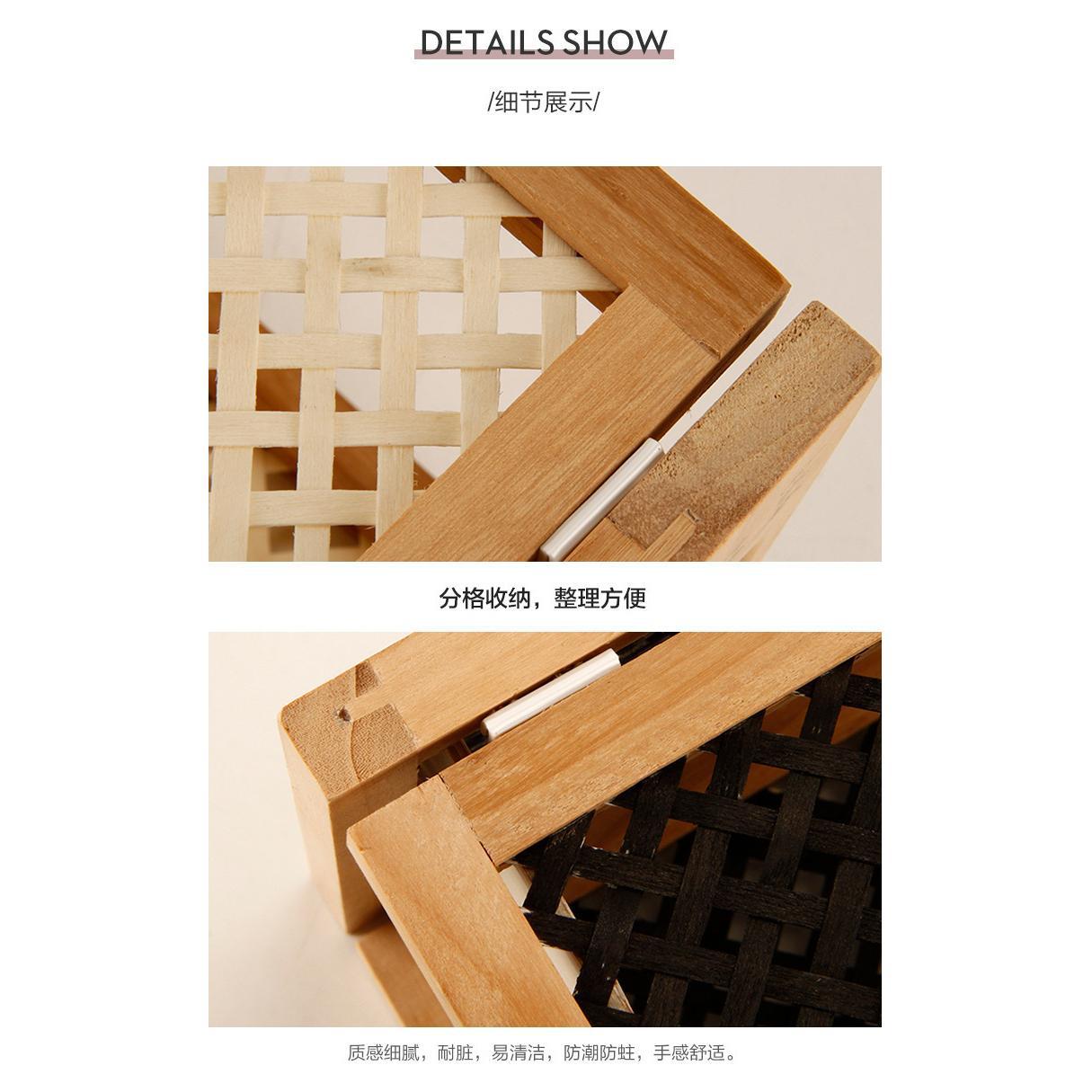 Cesta de almacenamiento de madera sólida de escritorio plegable de madera vintage transfronteriza personalizada caja de almacenamiento de libros