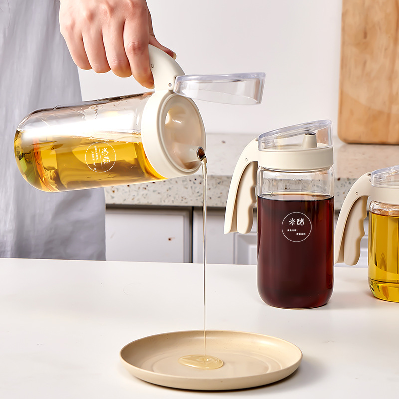Factory direct supply kitchen oil bottle glass oil jug high temperature resistant seasoning bottle seasoning bottle anti-leak soy sauce vinegar pot oil non-stick