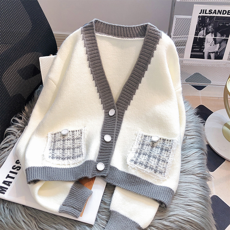 24 invierno Puyuan 2024 otoño y invierno nuevo estilo francés de fragancia de aire exterior chaqueta de punto aire image 1