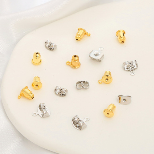 18K real gold plated copper bullet ear plug butterfly earplugs hypoallergenic color-preserving earplugs wholesale ear acupuncture accessories ear caps