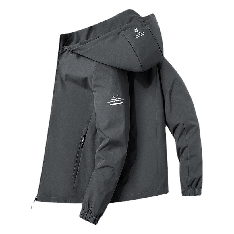 Chaqueta con Capucha Forrada de Polar para Hombre, Nueva Colección Primavera-Otoño 2025, Chaqueta Casual de Negocios a la Moda, Comercio Transfronterizo