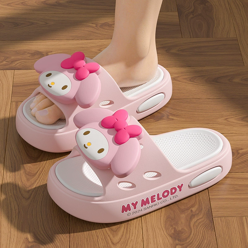 Slippers (Sanrio My Melody) Cute Cartoon Indoor Sandals, Cushioned Sole, Sizes 24–41