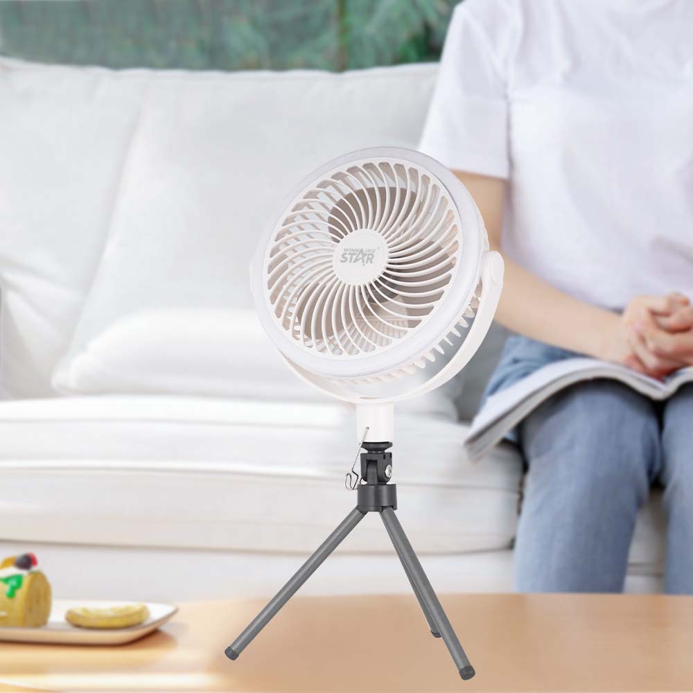 Winning star transfronterizo de 8 pulgadas Sanye Type-C/USB pequeño y fácil de llevar con luz LED ventilador eléctrico de escritorio