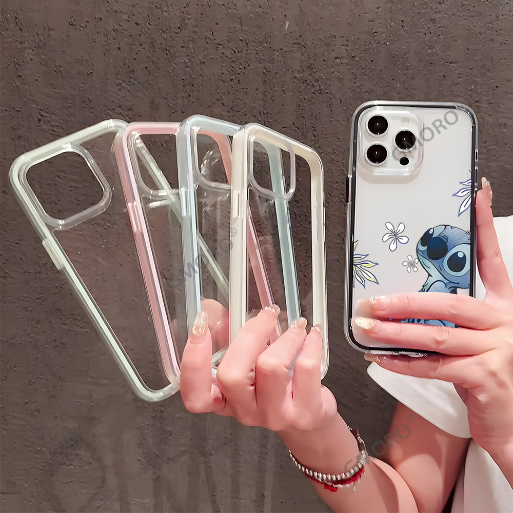 史迪仔适用苹果16pro新款手机壳卡通13ProMax透明15手机保护套14p