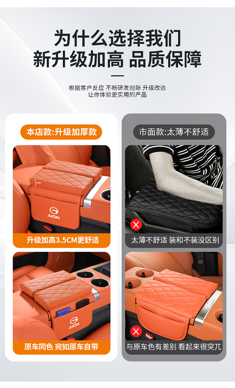 Suitable for Aion Yplus/V/Lx/Splus Armrest Box Heightening Pad and Central Car Armrest Box Pad