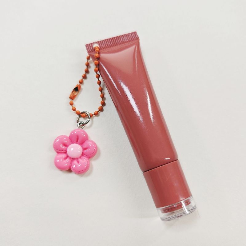 リップグロス用チューブ 8ml/15ml ピンク色 在庫あり 穴あき チェーン付き ペンダント付き 化粧品容器 アイクリームサンプル|undefined