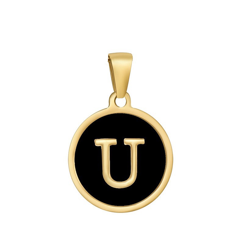 4g Weight Pendant Jewelry Making Type 16mm Jewelry Making Size DIY Jewelry Accessories Classification 1 Piece Quantity 304 Stainless Steel Material Letter, Word Pattern Classic Style Style Enamel, Plating Craft Black Color 1 Piece 16mm 304 Stainless Steel Letter Word Pendant DIY Jewelry Accessories 21