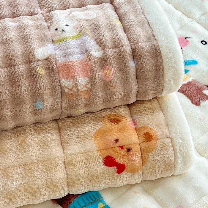 2025 New Milk Velvet Bubble Rabbit Stuffed Mattress Student Dormitory Mattress Bed Pad
