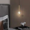 Copper modern and minimalistic ceiling lamp for bed, creative minimalistic lantern for living room, light luxury style