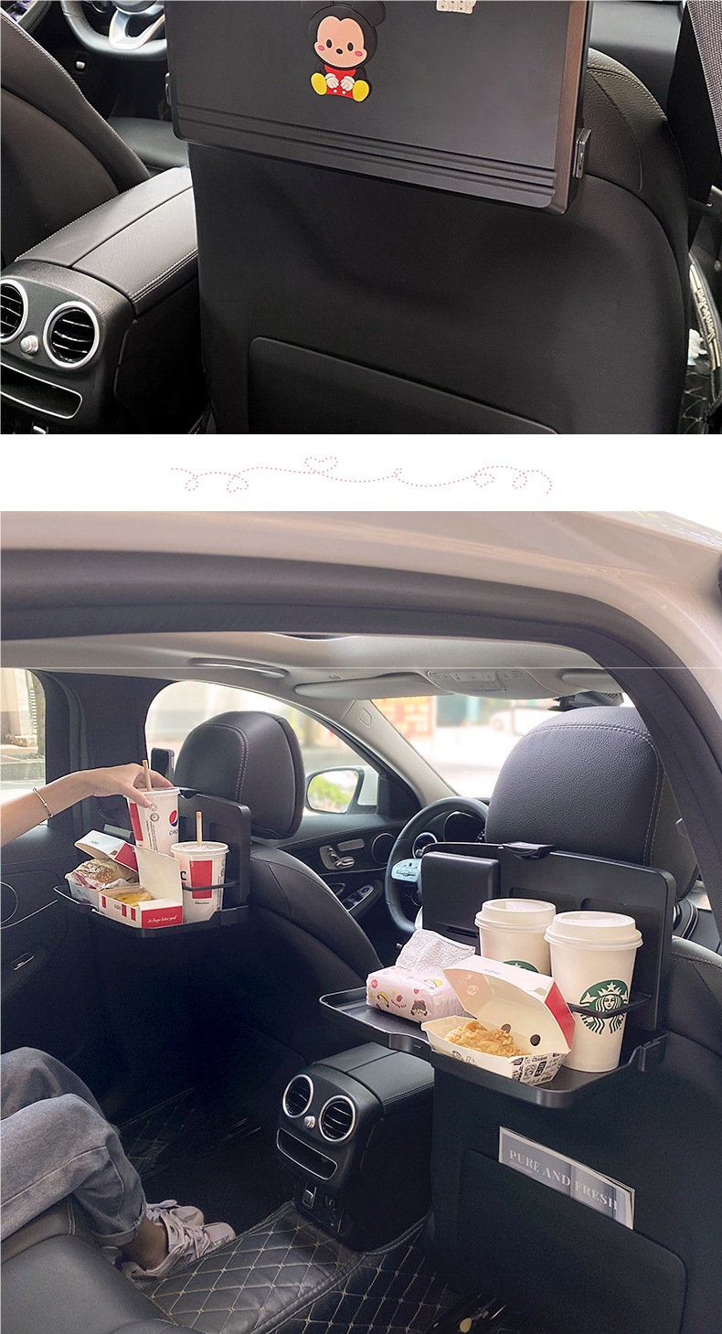 Car Small Table, Rear Seat, Multifunctional Car Dining Table, Foldable Storage Dining Table, Computer Laptop Stand