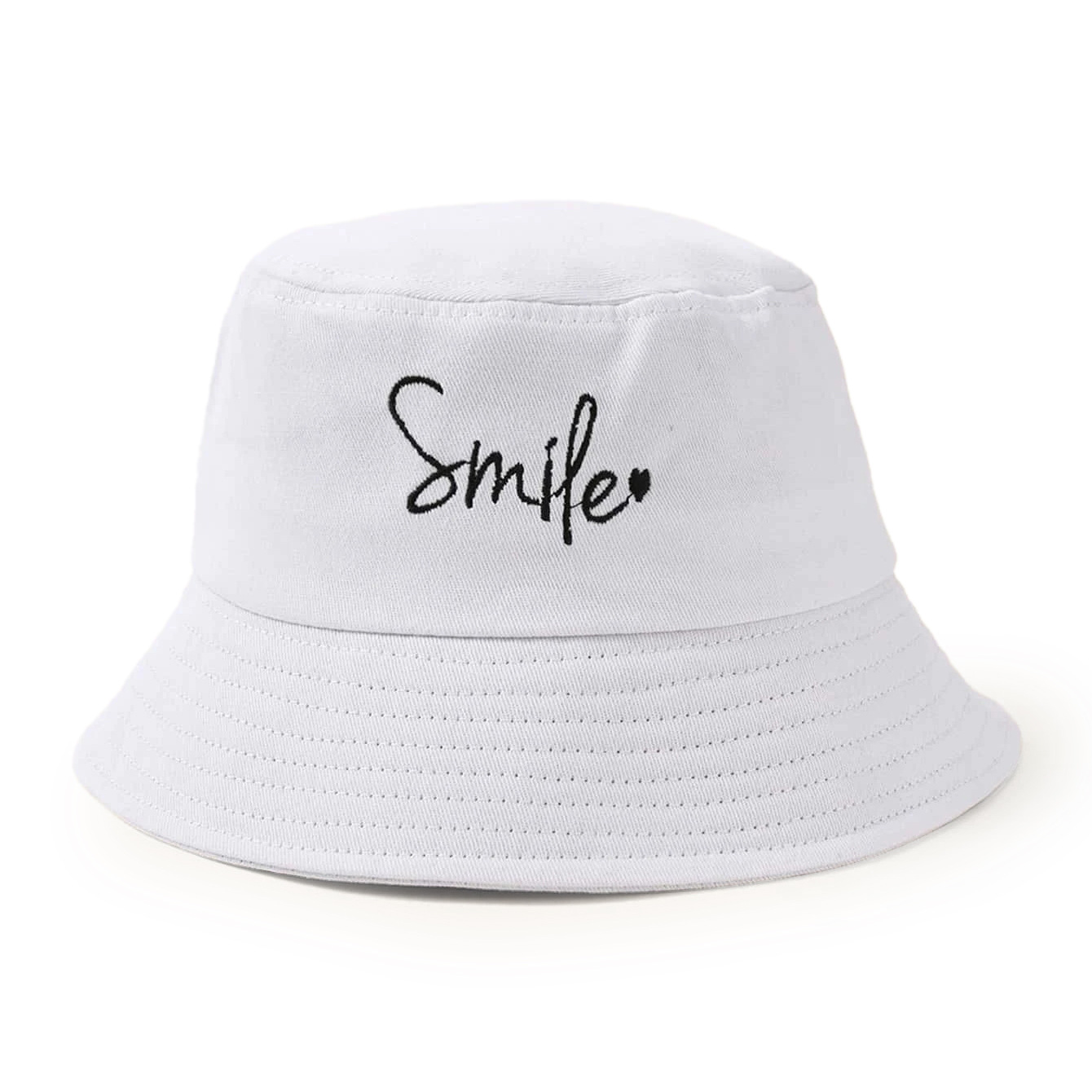 Korean Style Cute Embroidered Letter Heart Wide-brimmed Sun-shading Basin Hat display picture 8