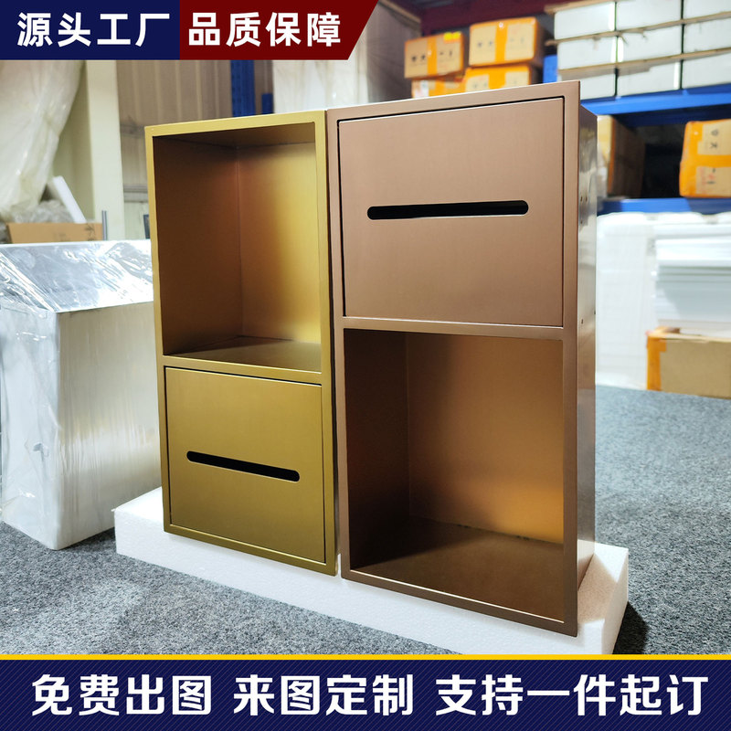 Stainless Steel Storage Niche Bathroom Built-In Tissue Box Napkin Holder Concealed Tissue Box Bathroom