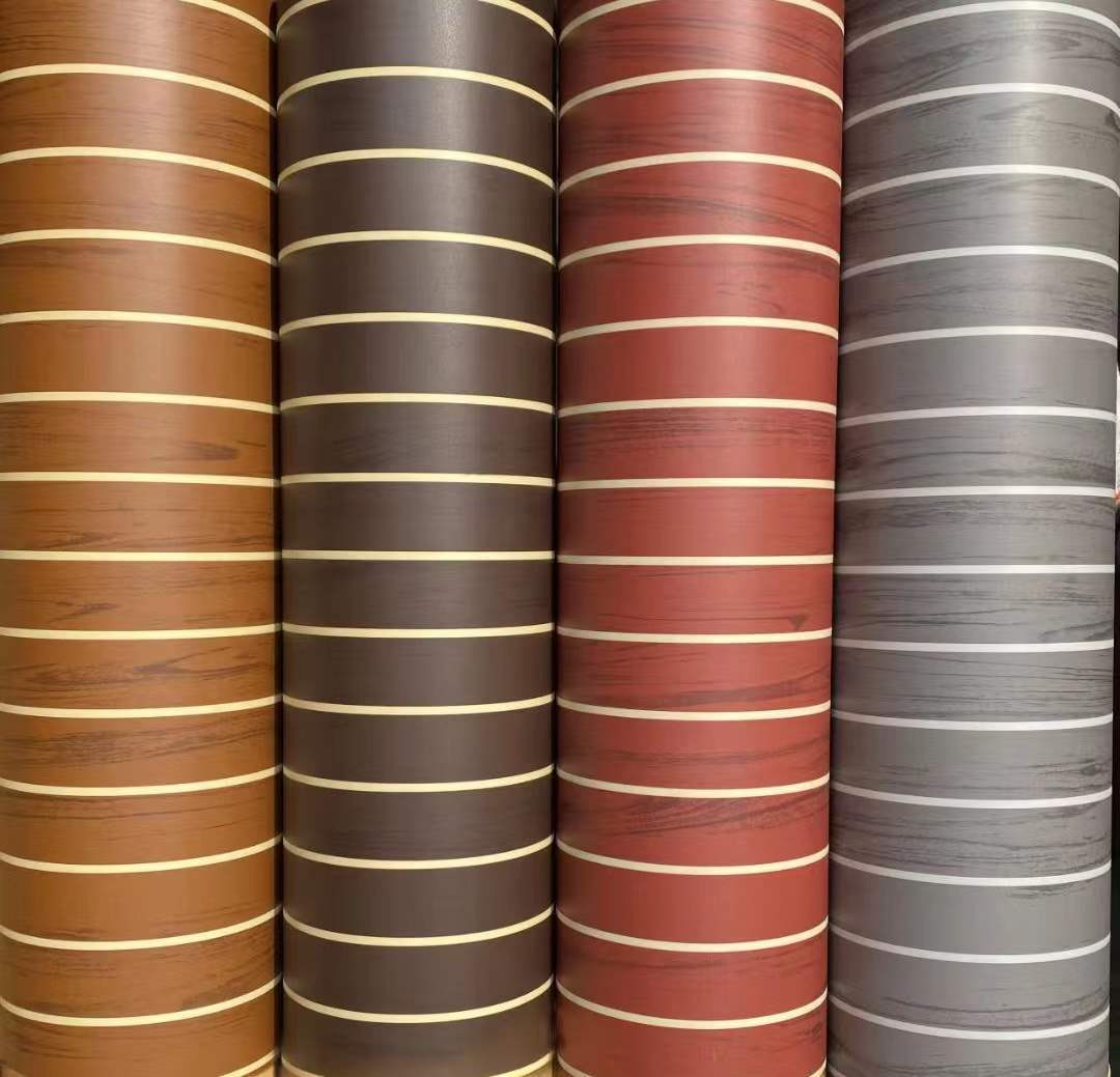 Gray wood grain white strip car floor