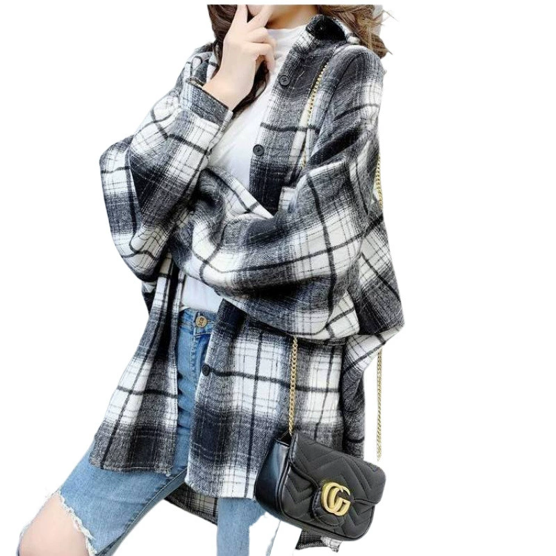 Ретро рубашка, теплая осенняя куртка, стиль Chanel, корейский стиль
