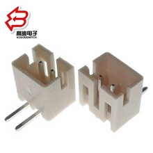 白色2P针座插口 弯脚2PIN针座母座间距2mm 线对板2P连接器