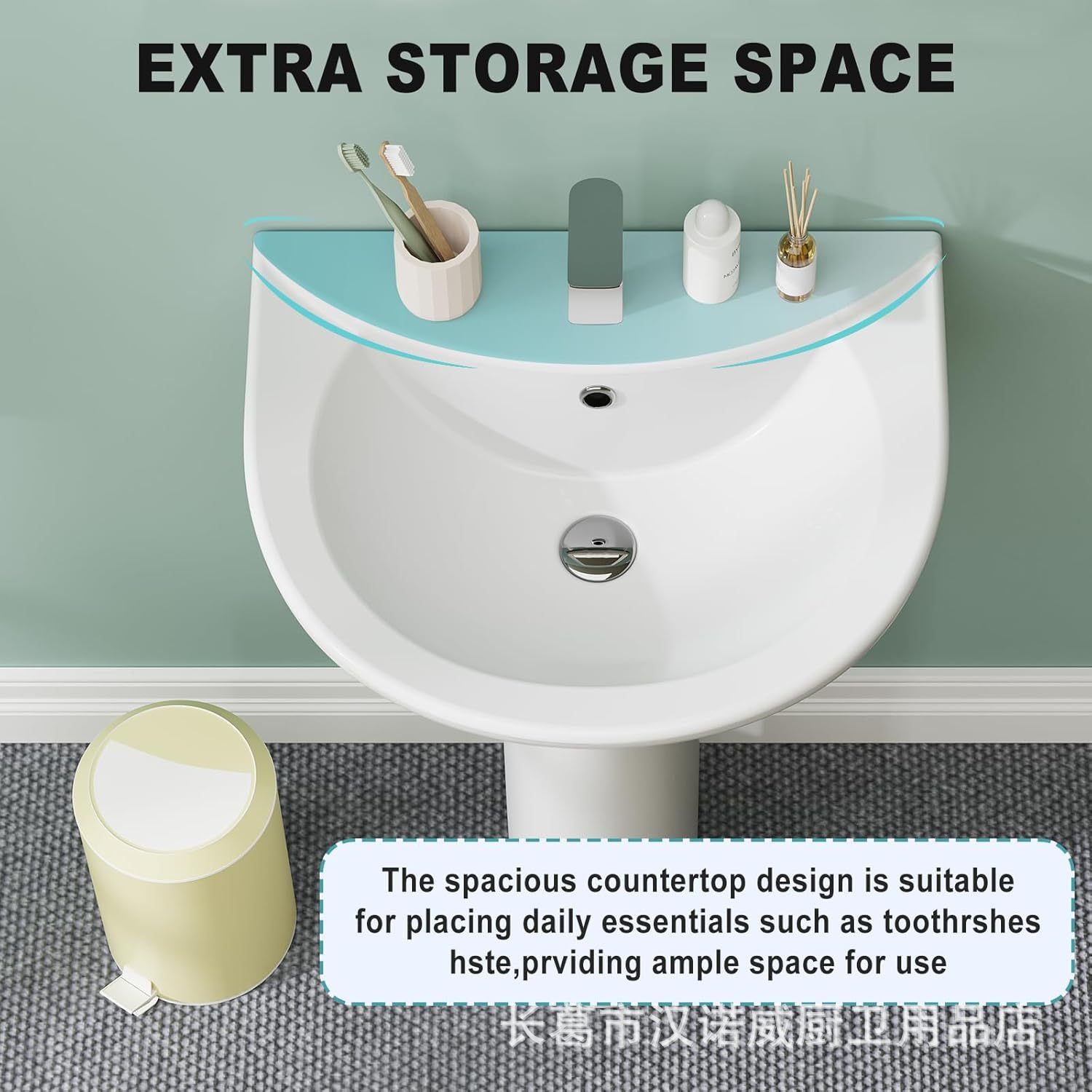 公寓小户型立柱盆陶瓷洗脸盆酒店落地式工装一体洗面盆洗手盆