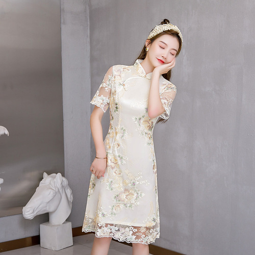 Chineses Dresses Retro Qipao For women girls  sweet young girl with modified erosion bone dress