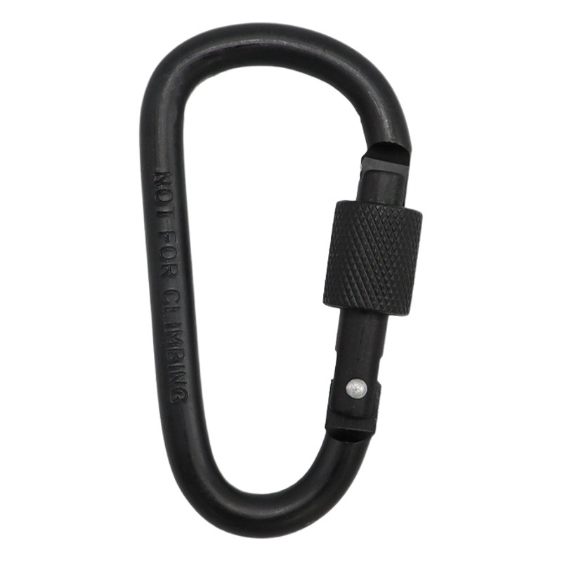 High-Quality Round No. 8 Lockable D-Shaped Carabiner Quick-Hook Screw Lock Buckle Aluminum Alloy Backpack Buckle Manufacturer