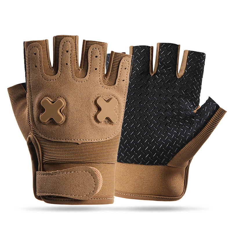 Guantes para niños, medio dedo, niños y niñas, primavera y verano, montañismo, protección de ciclismo al aire libre, guantes antideslizantes, resistentes al desgaste y transpirables para trepar