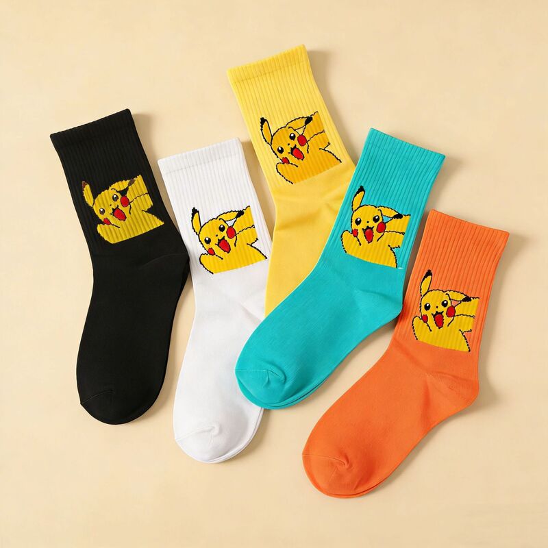 Women's Socks Spring and Summer Cartoon Mid-Calf Socks Japanese Style Fun and Cute Pokémon Pikachu Anime Socks Women's Socks Spring and Summer Cartoon Mid-Calf Socks Japanese Style Fun and Cute Pokémon Pikachu Anime Socks