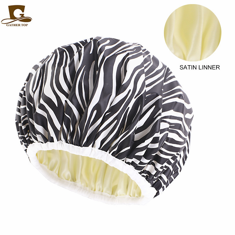 Women's Hats source of satin-lined waterproof shower cap, beauty perm cap, hair care cap, sleeping cap JDY-453K_voghion.com