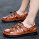 2024 cross-border new summer handmade stitching men's slip-on closed toe casual fashion trendy sandals plus size trendy shoes