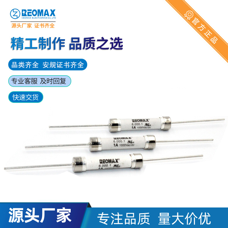 REOMAX瑞迈工厂6.500.10 F10A500V 高压陶瓷保险管双帽引线保险丝