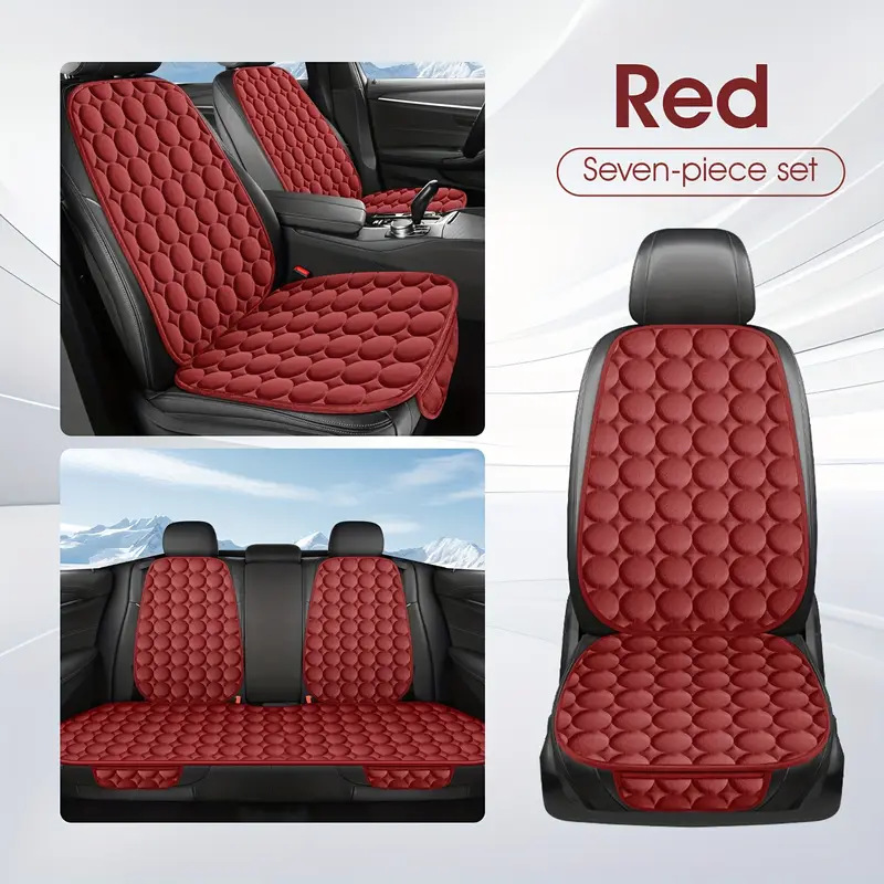 Cushion Short Plush, Qìchē Seat cushion, seat cover - red-1