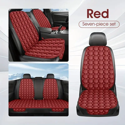 Seat cushion, seat cover – Set, Universal for All Seasons, Breathable - burgundy-square-mat1