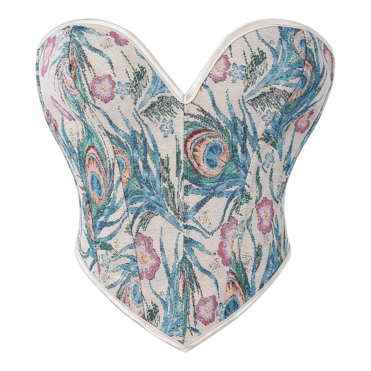 Nuevo patrón de impresión transfronteriza sin correa de hombro para unirse al pecho de la mujer cintura cortesía chaqueta de corte