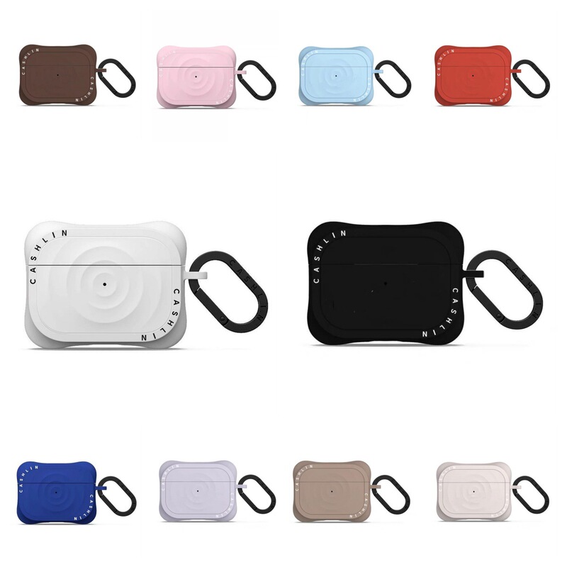 Trendy Brand Wave-Pattern Earphone Case, Simple AirPods Pro2 Second-Generation Protective Case, Suitable for Solid Color Silicone Apple Bluetooth