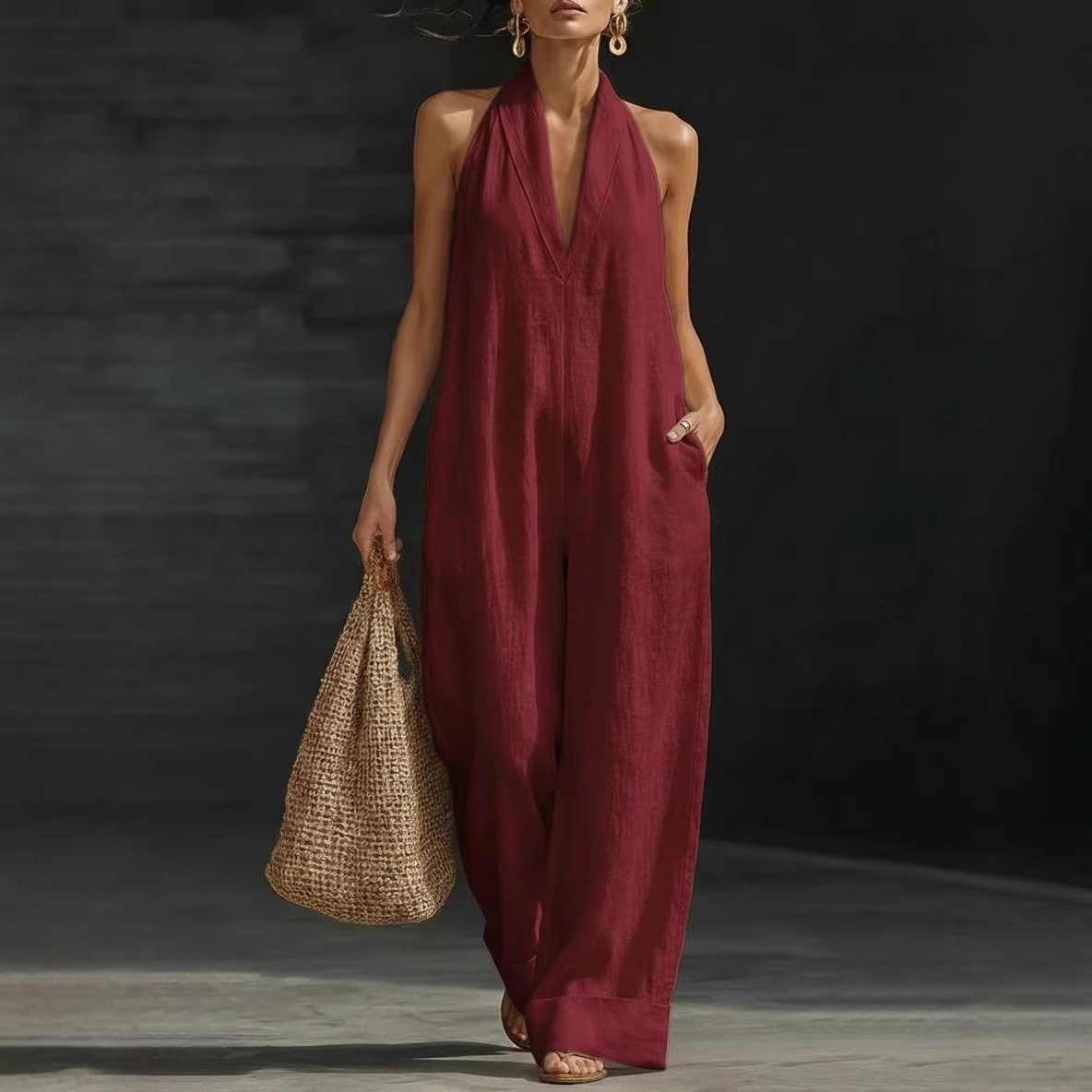 Women's Clothing Women's Sleeveless Jumpsuit Style Best Selling Simple Elegant Comfortable For Formal & Casual_ecoleips.com