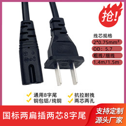 国标两扁8字尾电源线两芯