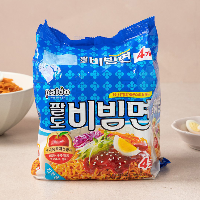 韩国进口PALDO八道苹果拌拌面130g*5连包干拌面凉拌面泡面方便面