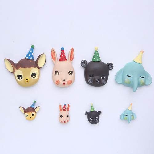 Cute little animal lucky cat resin refrigerator magnet message sticker home accessories magnet