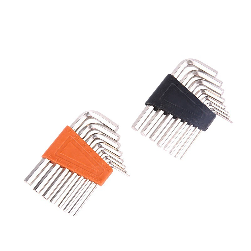 Набор инструментов, специальный набор из 5 предметов, 8 метрических шестигранных ключей с плоской головкой, закаленных, никелированных, оцинкованных, коротких.