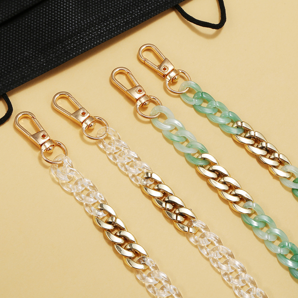 Eurasian best-selling resin transparent jade-like minimalist chain creative colored handmade eyeglass chain cross-border