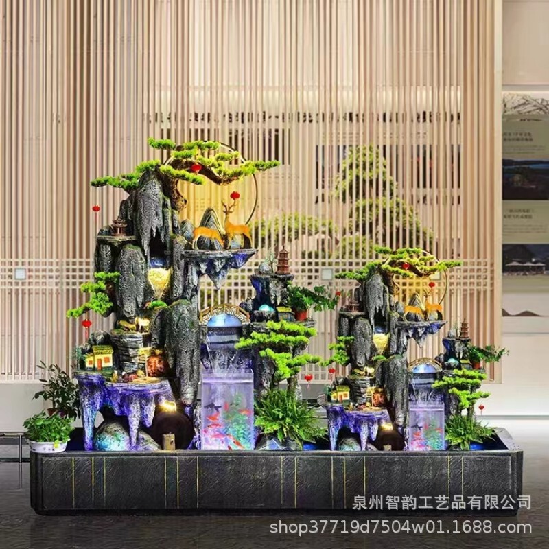 Rockery fountain landscape fish tank landscaping balcony courtyard hotel office fish pond running water ornaments circulating water landing