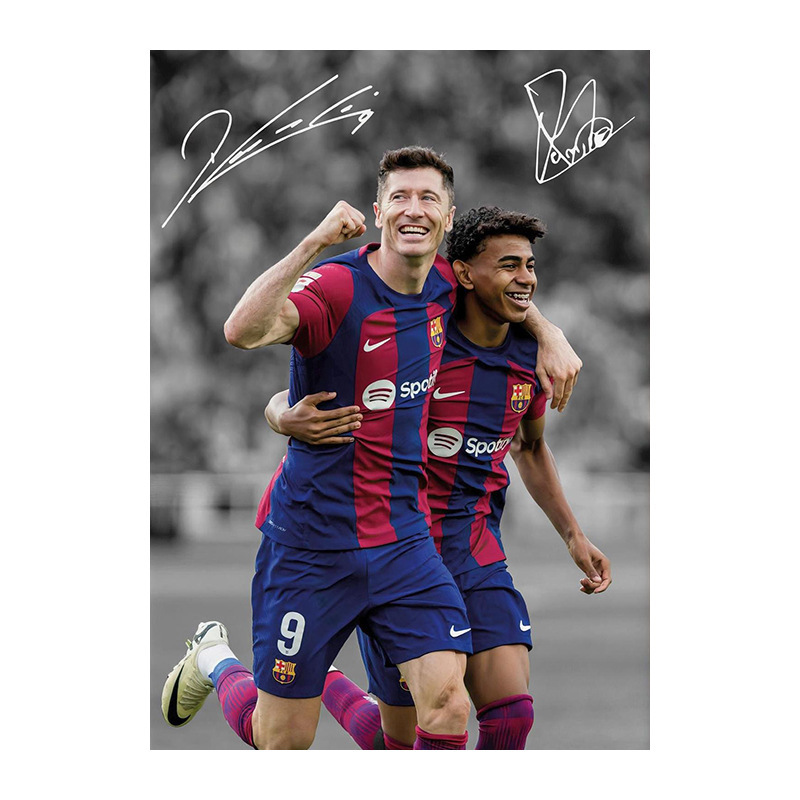 国境を越えた有名なサッカースポーツポスター、サッカースターキャンバスポスター、子供部屋の装飾絵画、フレームなし|undefined
