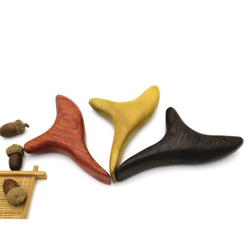 Wooden Triangle Bird Foot and Leg Acupressure Massager Amber and Amberite Foot Therapy Massage Spinal Point Acupressure Pen Muscle Tension Rod
