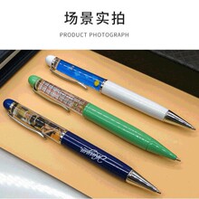 供应学生入油笔装PVC片公仔3D沙漏中性入油笔圆珠笔广告笔