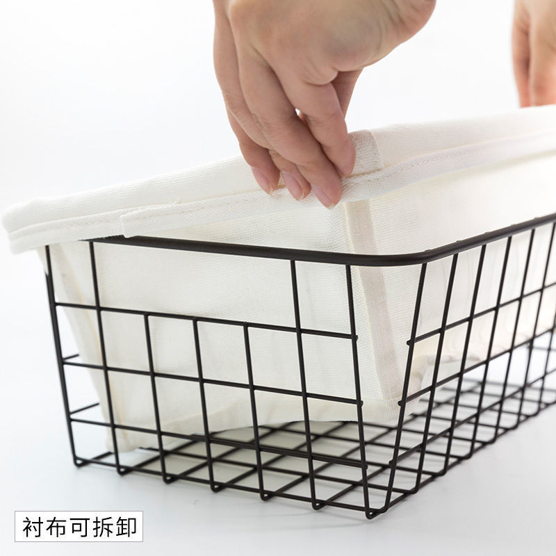 Cestas de almacenamiento de hierro forjado cocina snack cestas de almacenamiento de juguetes de escritorio cestas de cosméticos de baño acabado caja de almacenamiento