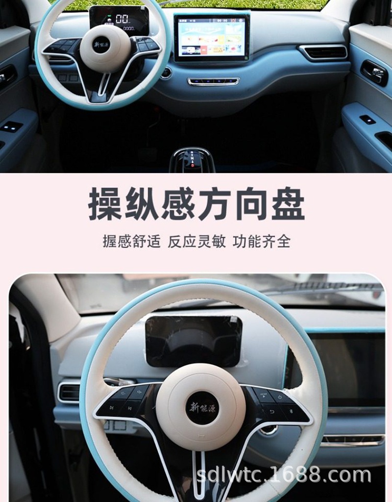Seagull-Style Electric Four-Wheel Vehicle, Household Fuel-Electric Hybrid Car for Women, Fully Enclosed Lithium Battery Electric Vehicle