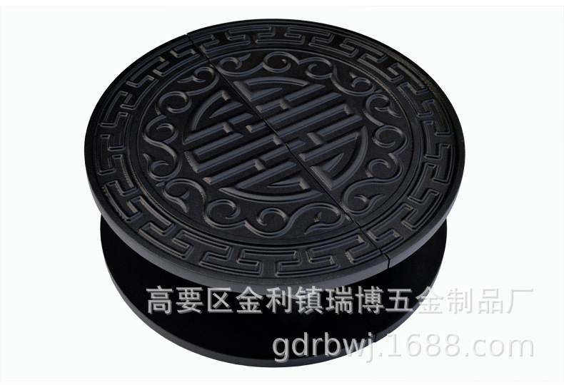 古铜色雕刻门把手中式玻璃门木门把手实心铝板定制对装