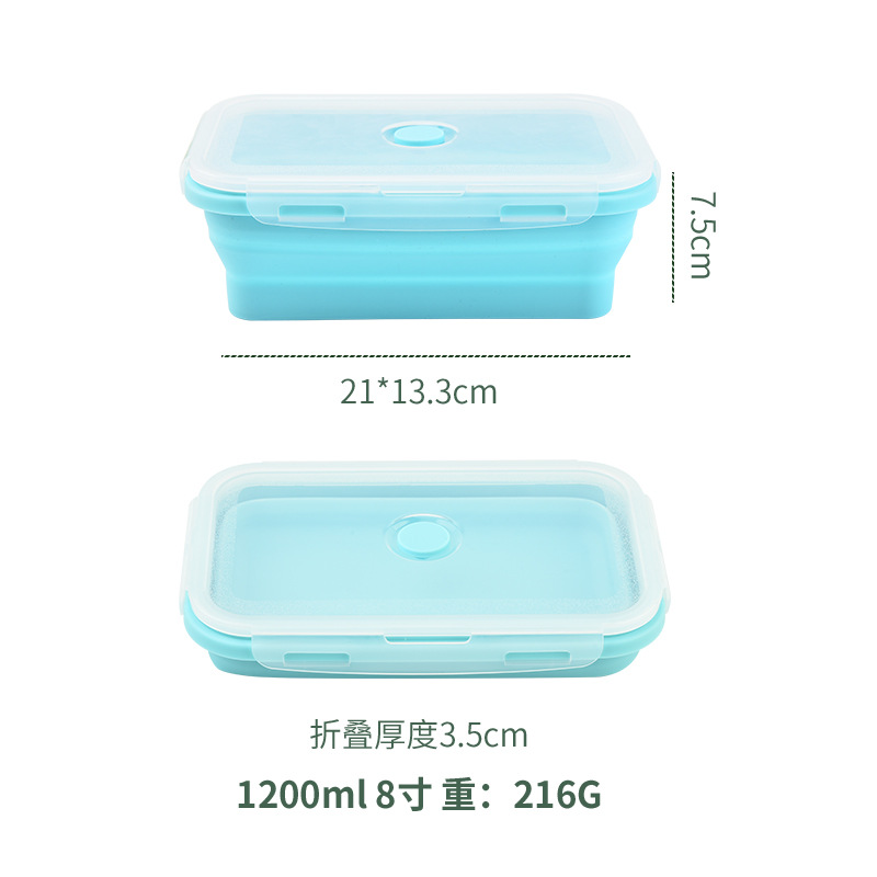 Fiambrera de silicona plegable redonda de 4 piezas caja bento creativa caja de almacenamiento de tazón plegable para el hogar juego de caja de conservación