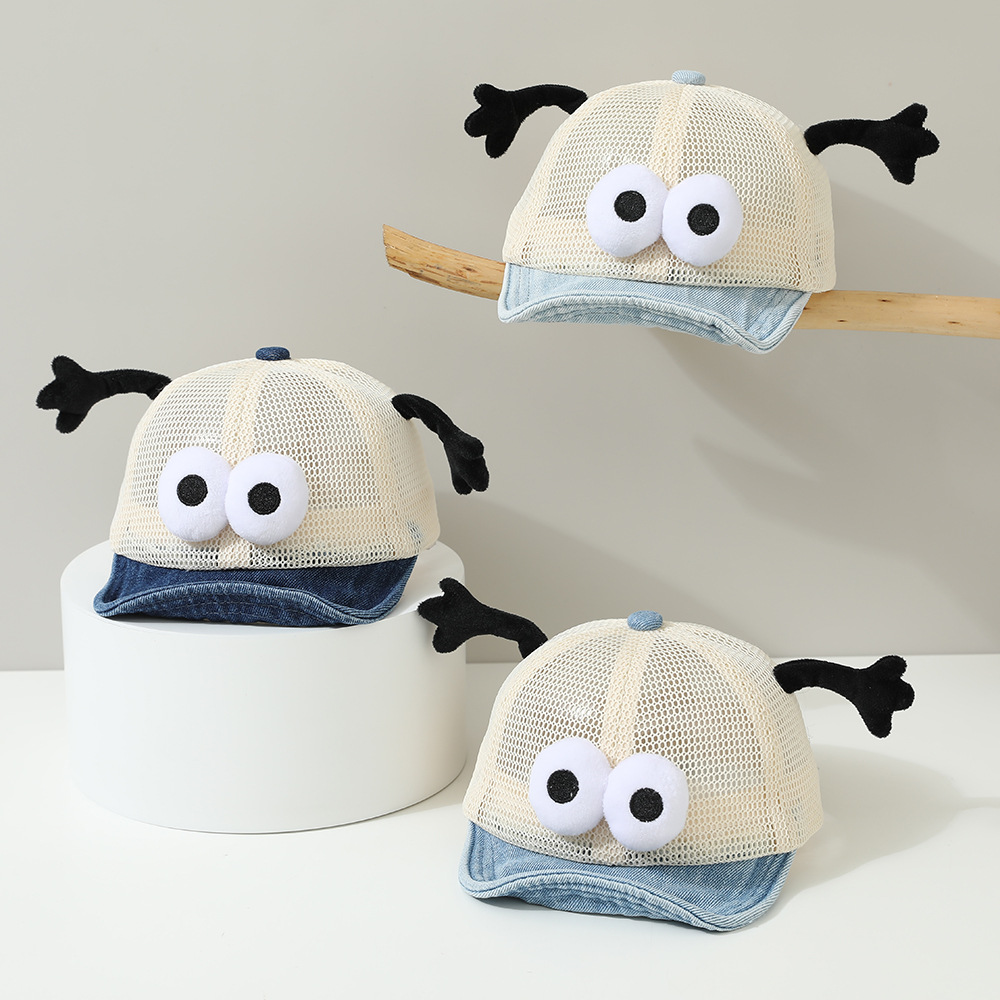Sombreros para bebés de verano delgados vaqueros de malla transpirables gorras de pato para niños y niñas de mes pequeño sombrero de béisbol protector solar